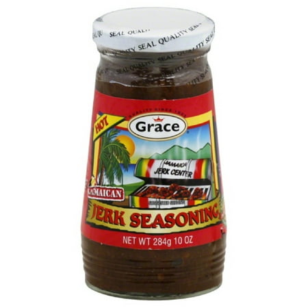 (3 Pack) Grace Hot Jamaican Jerk Seasoning, 10 oz (Best Hot Dog Seasoning)