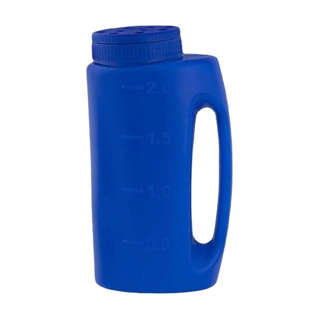 Zorion Handheld Lawn Salt Spreader, PE Material, Adjustable Hole Capacity (2L), Compact blue