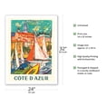 thumbnail image 2 of Côte D'Azur - Menton France - Vintage Travel Poster by Roger-Marcel Limouse c.1965 - Fine Art Matte Paper Print (Unframed) 24x32in, 2 of 4