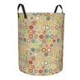 thumbnail image 2 of Balery Retro Geometry Round Laundry Basket with Handles Waterproof Freestanding Laundry Hamper for Clothes Toys in the Dorm and Family-, 2 of 8