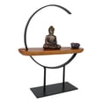 thumbnail image 6 of Zen Metal Crescent Amitabha Buddha With Lotus Incense Burner Meditation Tool, 6 of 9