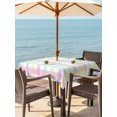 thumbnail image 2 of Outdoor Tablecloth with Umbrella Hole and Zipper, Green Beige Plaid Square Table Cloth 60x60 Inch Waterproof Tablecloth, Buffalo Farmhouse Art Checkered Picnic Table Cover for Patio Camping, 2 of 7