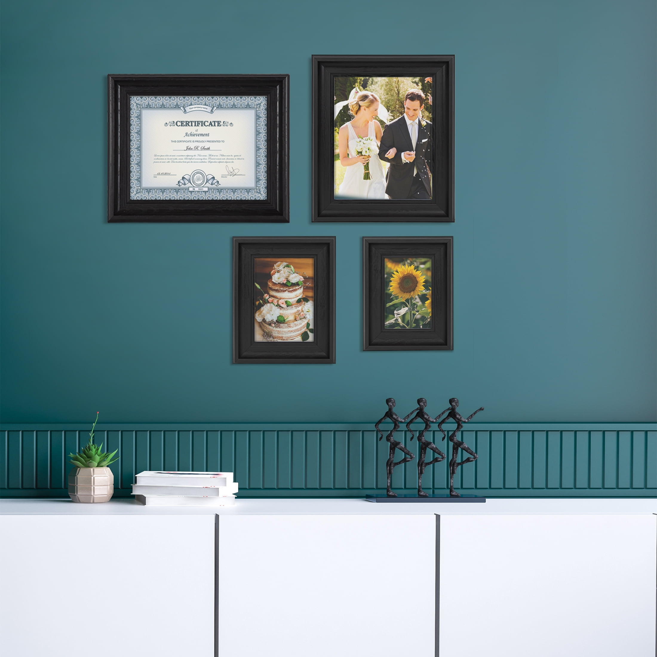 Mainstays 5x7 Curved Decorative Tabletop Picture Frame, Black