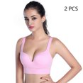 thumbnail image 1 of Women Girl's Sports Bras Racerback Bra Seamless Wireless Underwear Bra Full Coverage Outdoor Pink L, 1 of 7