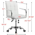thumbnail image 4 of Alden Design Modern Adjustable Faux Leather Swivel Office Chair with Wheels, White, 4 of 8