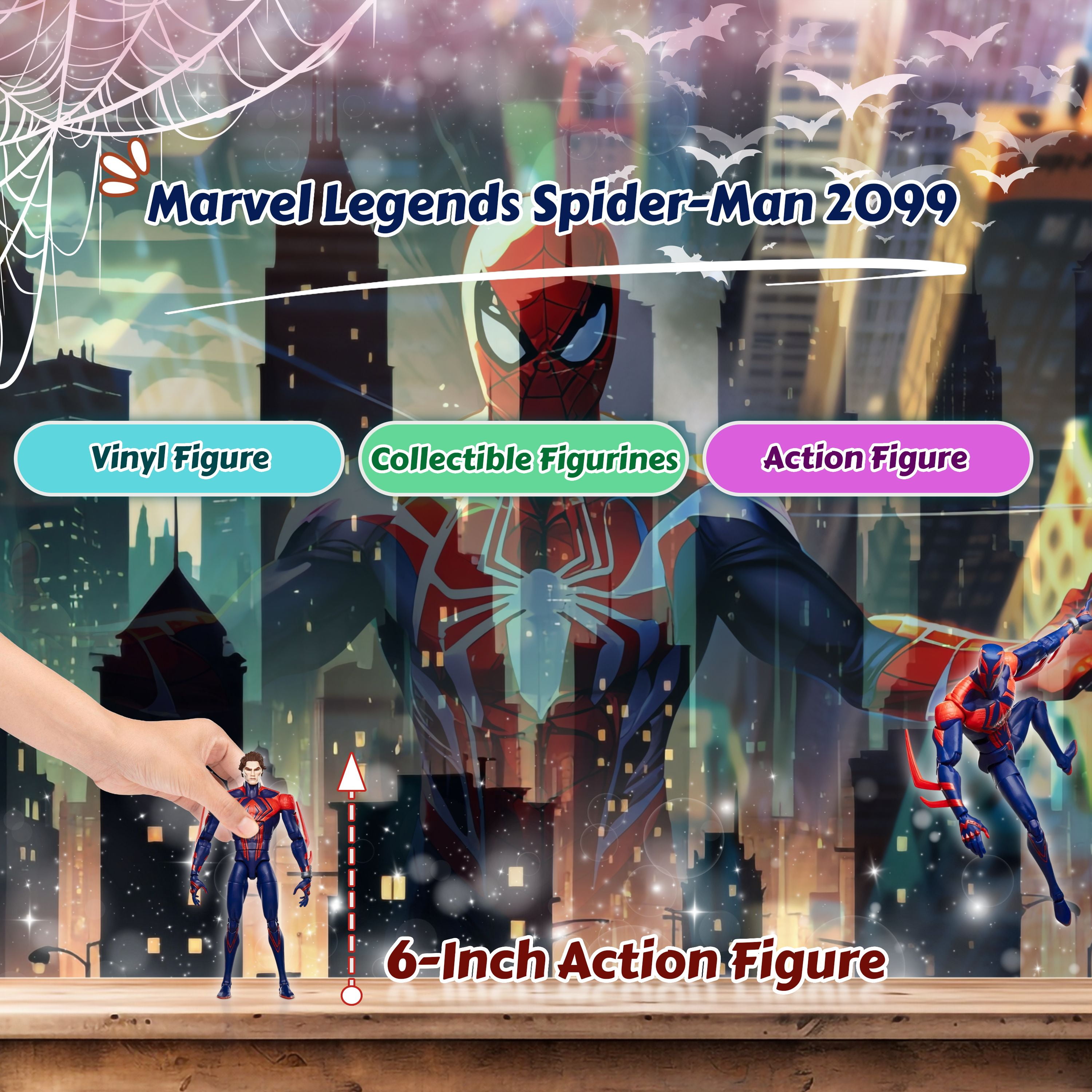 Spider-Man 2099 Marvel Legends Series Spider-Man Across The Spider-Verse Collectible 6" Figure