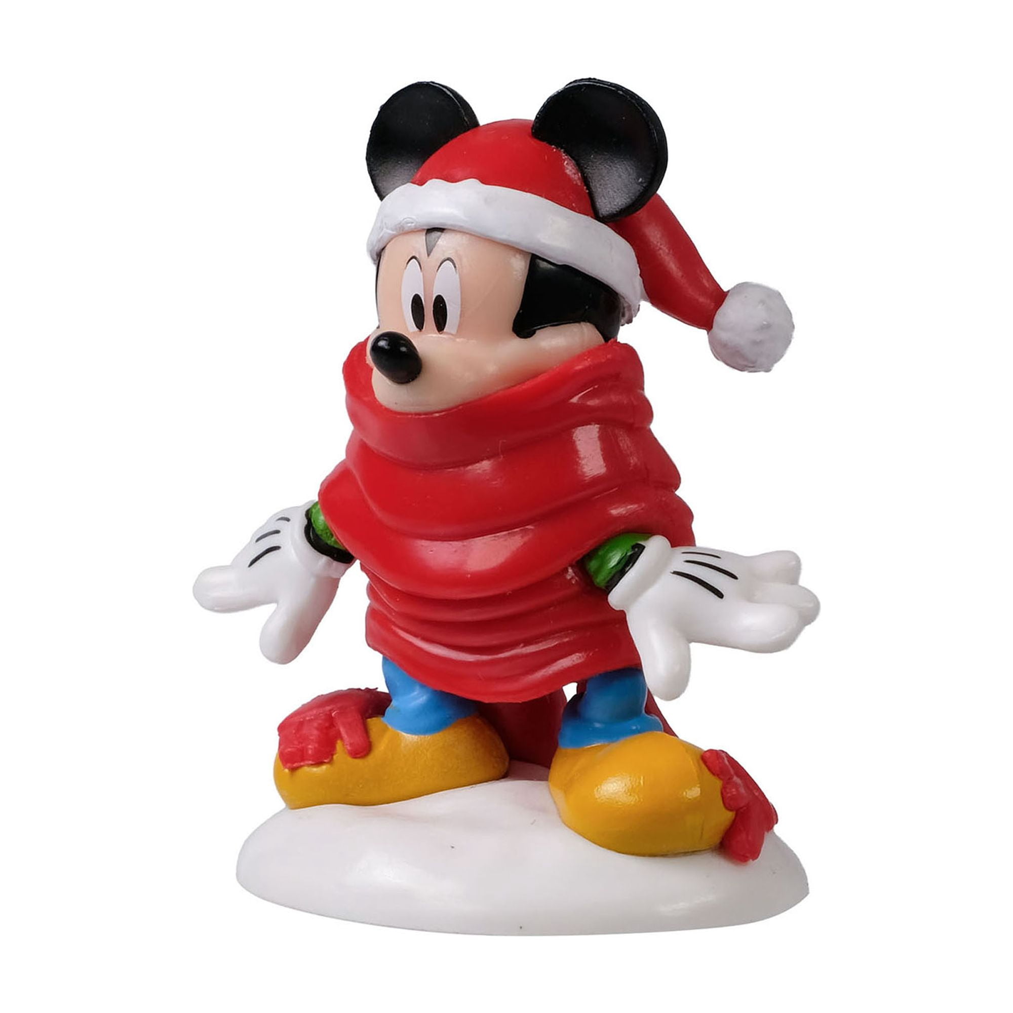Disney Mickey Mouse Christmas Village Figurine – Santa Hat & Scarf