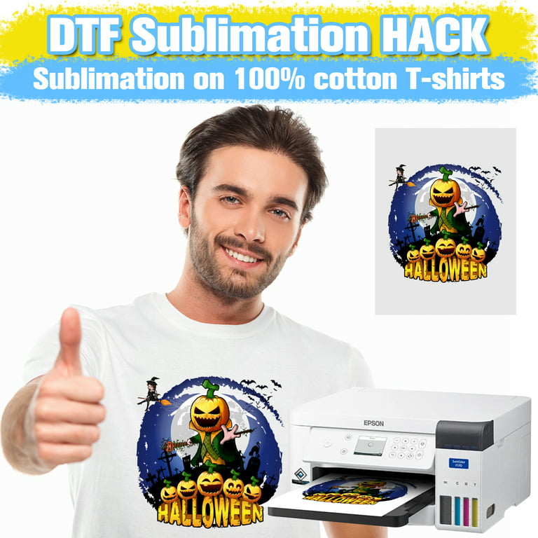 Yamation DTF Transfer Film and Powder Kit for Sublimation & DTF Printer-  8.3×11.7 in DTF Paper A4 15 Sheets and 8.8oz DTF Powder White