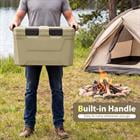 Barara King Durable Insulated Hard Shell Ice Chest with Cup Holders Bottle Opener and Drain Plug for Outdoor Camping Travel and Party Use, Sand Color