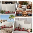 thumbnail image 5 of Roses Valentine's Day Outdoor Waterproof Pillow Covers, Eucalyptus Leaves Floral Rustic Decorative Square Throw Pillowcase Sofa Cushion Sham for Patio/Couch/Chair, 20"x20" 2 Pack, 5 of 8