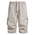 thumbnail image 3 of Pantalon Cargo Homme Été Léger Respirant Shorts de Travail avec Multiples Poches pour Randonnée en Plein Air Tenue Décontractée, 3 of 5