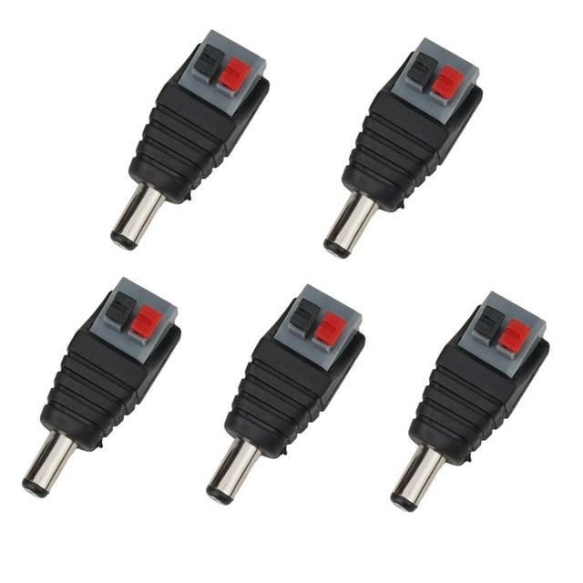 Connecteur de Fil CC Mâle Femelle 5,5x2,1 mm Sans Vis Adaptateur de Prise d'Alimentation CC