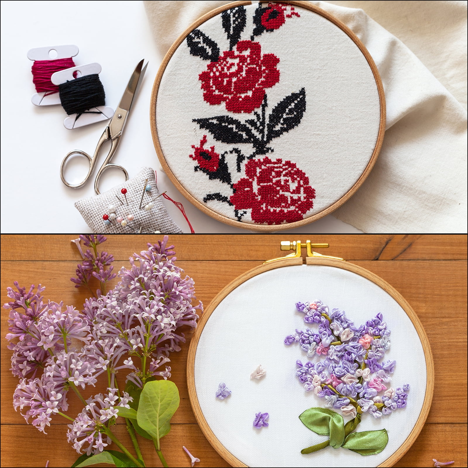 Uxcell 12 Pcs 12" Embroidery Hoops Adjustable Round Bamboo Circle Cross Stitch Hoop Ring for Art Craft Handy Sewing Needlework DIY Decoration