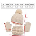 thumbnail image 3 of Zwiiyzr 2024 1-6Y Toddler Baby 3 Pcs Winter Knit Beanie Hat Scarf and Gloves Set Thick Warm Ski Hat With Pompom for Girls Boys Beige, 3 of 4