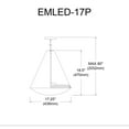thumbnail image 2 of Dainolite EMLED-17P-WH 22W LED Pendant Empire Shade, White, 2 of 5