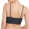thumbnail image 3 of Bralette Hanes, hilo de algodón para mujer, paquete de 3, color negro, talla M, 3 of 5