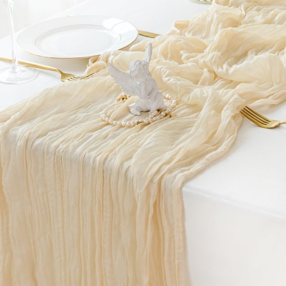 Cheesecloth Table Runner Boho Decor for Home 90x180cm Table Cloth for Tea Wedding Birthday Party Baby Bridal Shower Halloween Thanksgiving