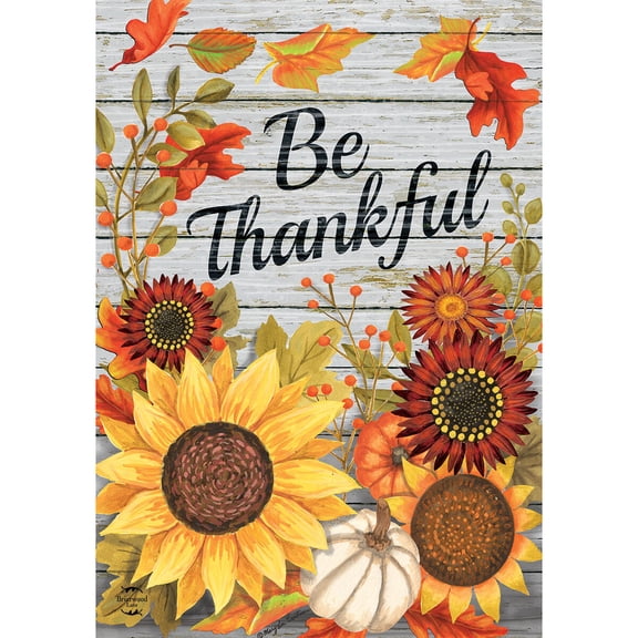Briarwood Lane Fall Double Sided Garden Flag 12x18 For Outdoor Be Thankful Flowers For Fall Garden Flag Flags For Outside