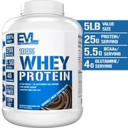 Protein Powder 25g - Evlution Nutrition 100% Whey Protein Powder 5 LB - No Sugar Added, Low Carb, Gluten Free - EVL Fast Absorbing Chocolate Protein Powder with BCAA and Glutamine