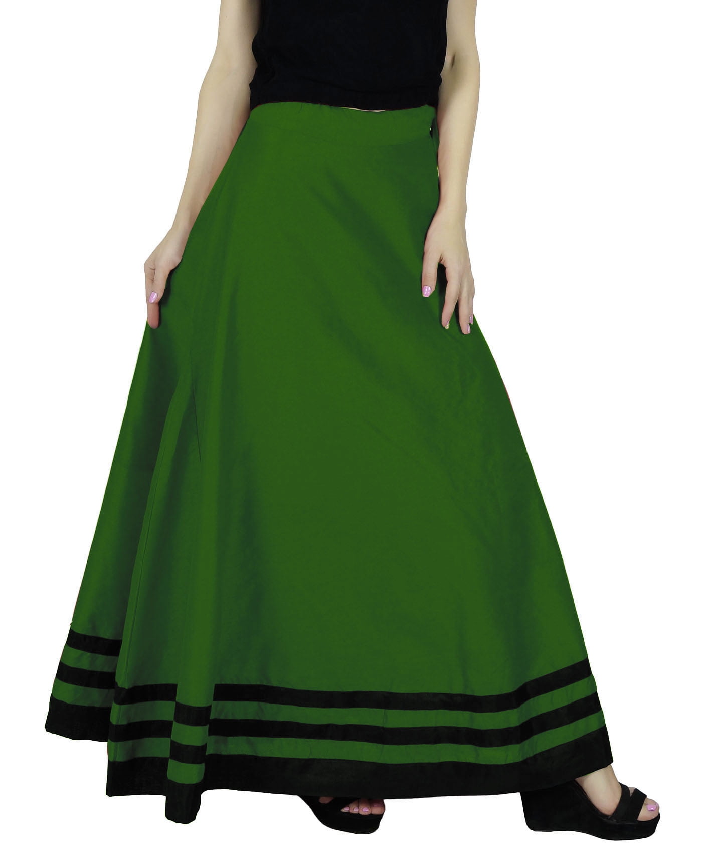 Maxi Skirt Faux Silk Boho Chic Skirts 