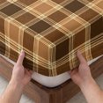 thumbnail image 3 of Twin XL Size Fitted Sheet Set - Brown Checkered 2 Piece Bedding Sets 16" Deep Pocket Fitted Sheet with 1 Pillowcases, Modern Farmhouse Brwon Buffalo Plaid Brushed Microfiber Hotel Luxury Bed Sheets, 3 of 9