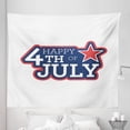 thumbnail image 1 of 4th of July Tapestry, Stamp Like Image of National Day Lettering on Plain Background Art Design, Fabric Wall Hanging Decor for Bedroom Living Room Dorm, 5 Sizes, White Night Blue, by Ambesonne, 1 of 1