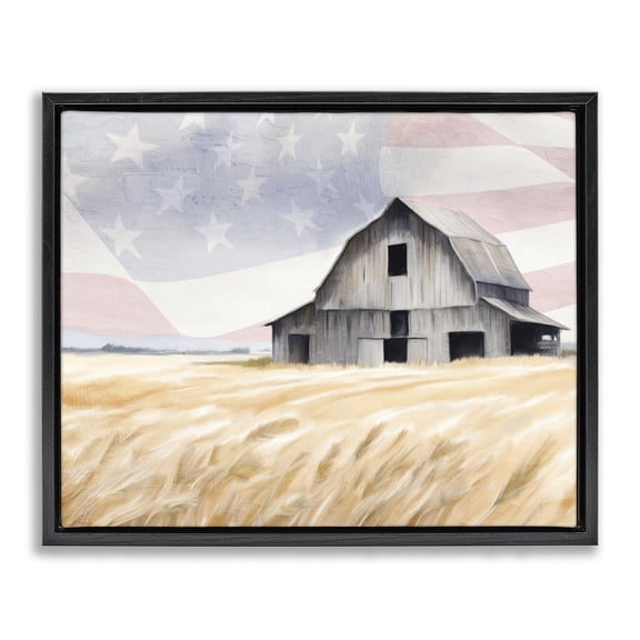 Stupell Industries Traditional Amber Waves of Farmland Black Floating Frame Canvas Art, 21 x 17, by Kim Allen