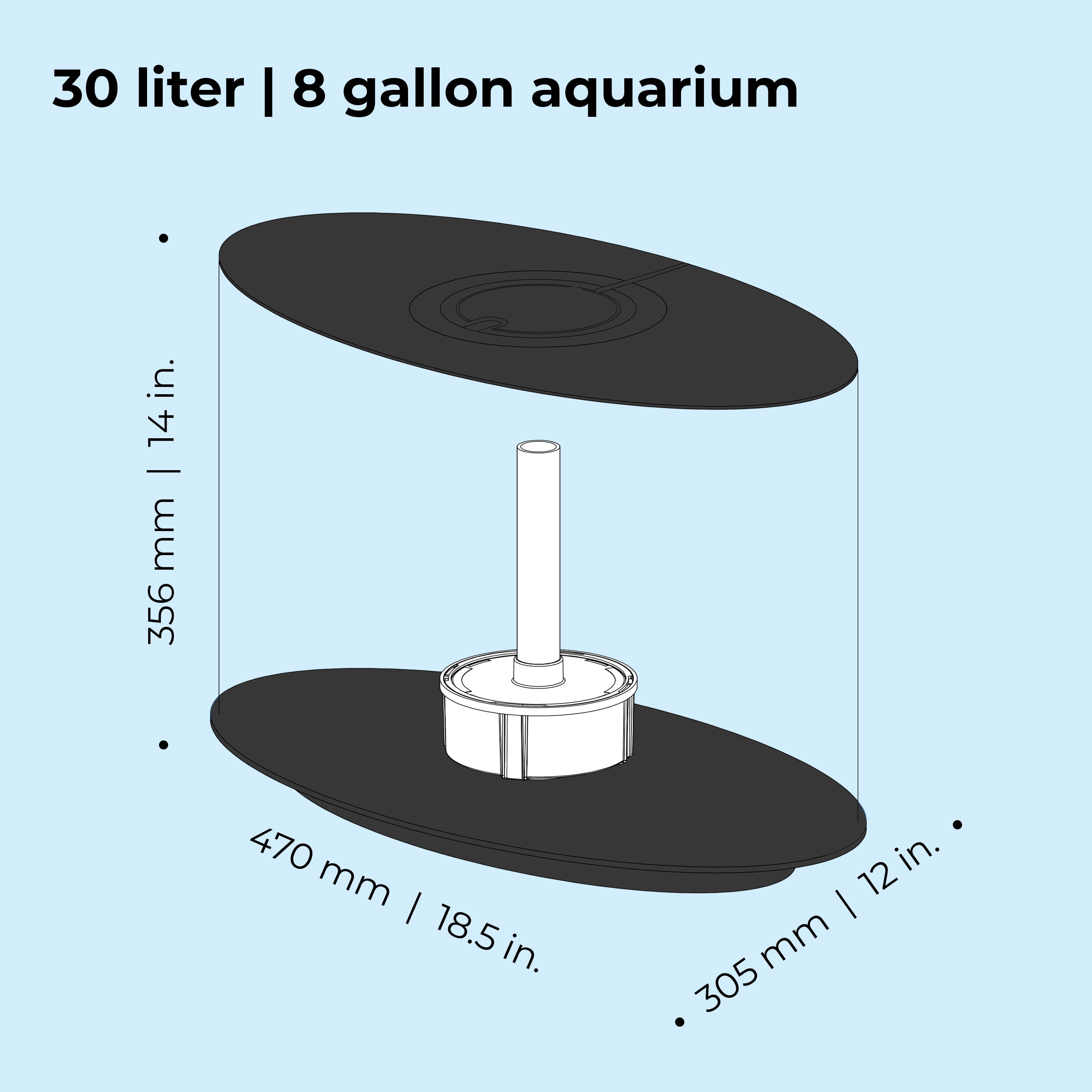 biOrb LOOP 30 Aquarium with MCR Light - 8 Gallon, Black