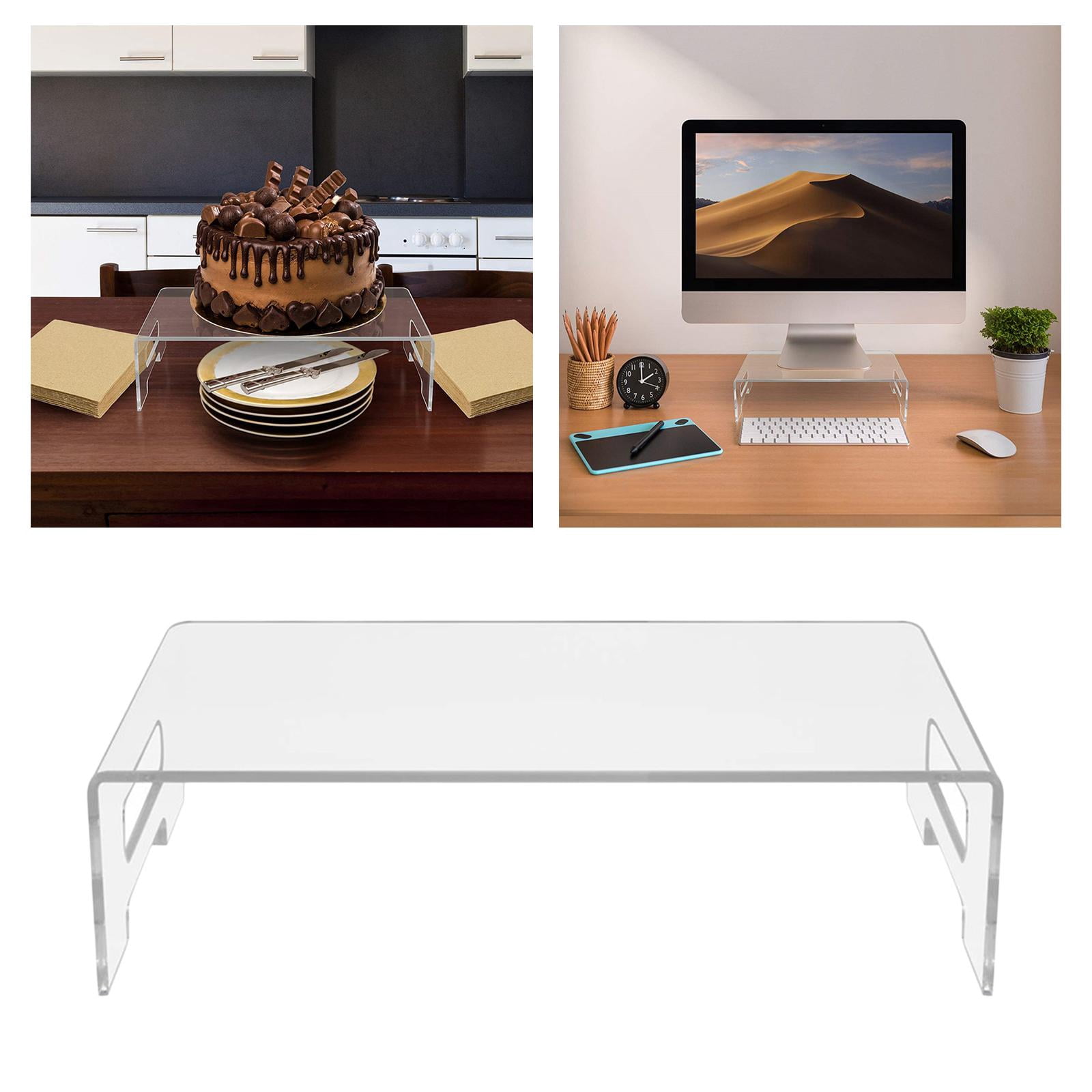 Acrylic Monitor Stand Computer Riser Storage Support Rack, , TV Screen Stand, Showcase Fixtures, Food Display Riser