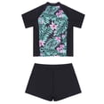 thumbnail image 2 of inhzoy Kids Girls Rash Guard Swim Shirt Tankini Bikini Set Shorts A Summer Lily Pink 10, 2 of 8
