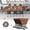 Walnut 47.2in, variant on Folding Training Table Walnut Foldable Conference Room Table on Wheels Trapezoid Meeting Table 2PCS