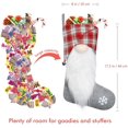 thumbnail image 3 of Paquete de 2 calcetines de Navidad grandes de 17 pulgadas, 3D de peluche de Papá Noel, gnomo sueco, calcetín de Navidad, árbol de Navidad, decoraciones para chimenea (Xmas-2) JAMW Sencillez, 3 of 5