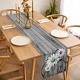 thumbnail image 3 of Vintage Daisy Table Runner - 60 Inch Long, Kitchen Dining Table Runner Dresser Scarves, Gray Farmhouse Botanical Floral Butterfly Farmhouse Decor for Coffee Tables Wedding Party Banquet, 3 of 8