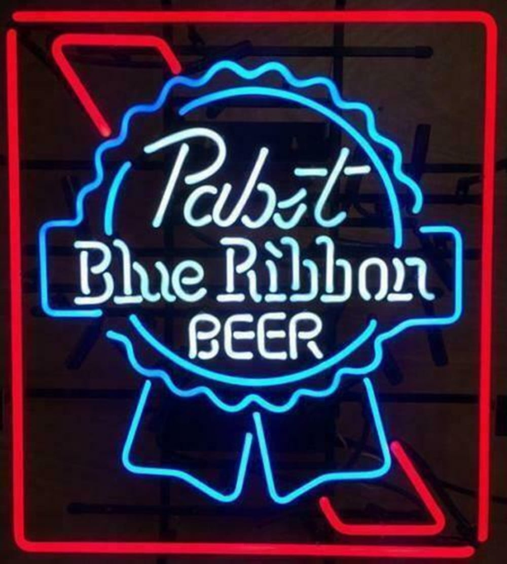 Queen Sense 20"x16" Pabst Blue Ribbons Neon Sign Man Cave Handmade Neon