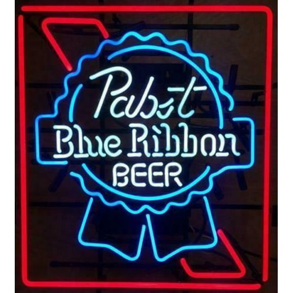 Queen Sense 20"x16" Pabst Blue Ribbons Neon Sign Man Cave Handmade Neon Light 120PBRBLO