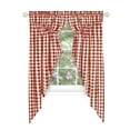 thumbnail image 3 of Achim Buffalo Check Gathered Swag Window Curtain Pair, Rod Pocket, 72 x 63, Burgundy, 3 of 5