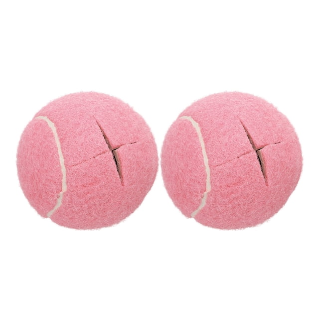 Uxcell 2 Pcs Pelotas de Tenis Precutadas para Andadores, Accesorios Universales de Pelotas Deslizantes para Patas de Muebles y Protección del Suelo, Rosa