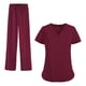thumbnail image 5 of Conjuntos de batas para mujer con bolsillos, ropa de trabajo de verano, trajes de trabajo de enfermería, uniformes de enfermería, conjunto para sala , Rojo, S Yuyangstore Uniforme de enfermera, 5 of 8