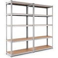 thumbnail image 1 of Costway 2PCS 72"Heavy Duty Steel 5 Level Garage Shelf Storage Adjustable Shelves Silver, 1 of 10