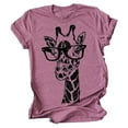 thumbnail image 3 of Giraffe Print Graphic Short Sleeve T-Shirt Plus Size Women Tops, 3 of 5
