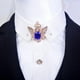 thumbnail image 2 of Broche de águila de cristal con forma de botón para camisa, accesorio para traje, para hombre y mujer Dorado + azul, 2 of 9