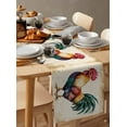 thumbnail image 2 of Table Runner Dresser Scarf 13 x 90 Inch Farmhouse Rooster Vintage Farm Chicken Rustic Tecture Table Runners Non-Slip Heat Kitchen Dining Table Decor for Indoor Outdoor Home Party Decoration, 2 of 7