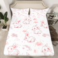 thumbnail image 2 of Homewish Kawaii Pink Rabbit Full Size Sheets for Girls, Stars Starry Sky Bed Sheets, Dreamy Cartoon Theme Sheet Sets, Lightweight Room Decor, 4 Pieces, 2 of 7