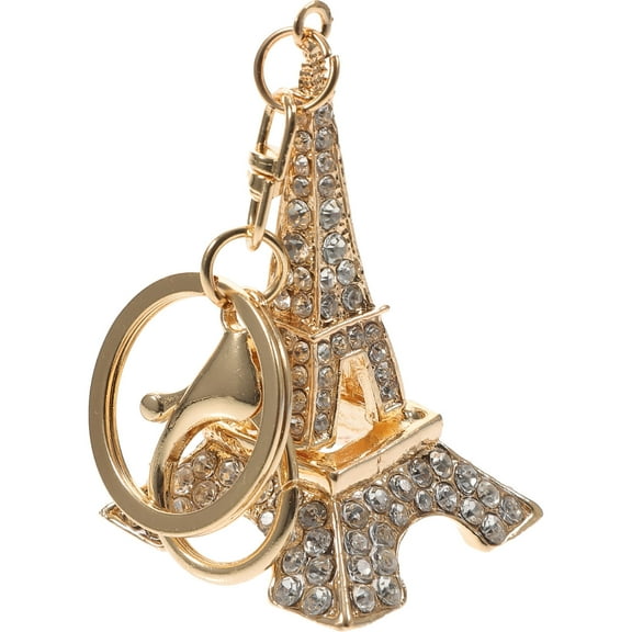 FESTFENDS Eiffel Tower Keyring Charm 1Pack Golden Alloy Travel Keychain French Souvenir Any Occasion