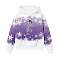 thumbnail image 3 of Kiijoy Girls Christmas Hooded Sweatshirt Snowflake Graphic Hoodie Xmas Pullover Sweater, 3 of 3