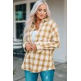 thumbnail image 3 of ABPHQTO Camisa a cuadros amarilla con cuello vuelto para mujer, 3 of 5