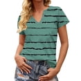 thumbnail image 7 of Bovxnpu Short Sleeve Tee Shirts Summer Dressy Casual Blouses Print Button Crewneck Casual Dressy Tee Summer Tops (Women's or Women's Plus), 7 of 7