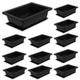 thumbnail image 3 of 1 Set of Flower Succulent Pots with Trays Windowsill Flower Container Rectangular Flower Planter, 3 of 8