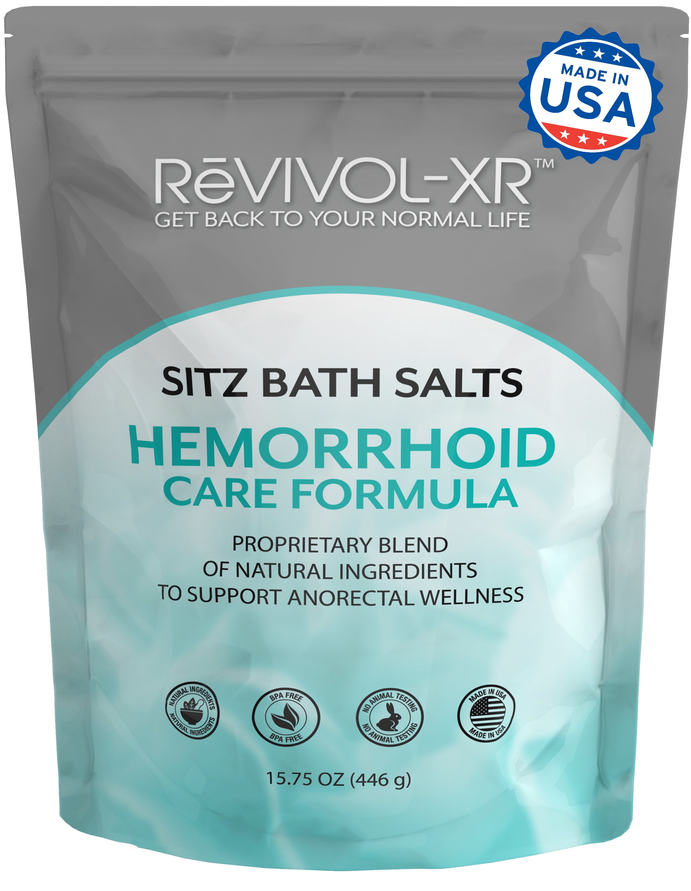 Sitz Bath Salts for Hemorrhoids Epsom Soak, 20 Natural & Organic