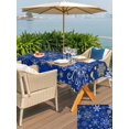 thumbnail image 4 of Outdoor Tablecloth with Umbrella Hole and Zipper, Christmas Blue Rectangle Table Cloth 54x80 Inch Waterproof Tablecloth, Xmas Winter Snowflakes New Year Holiday Picnic Table Cover for Patio Camping, 4 of 7